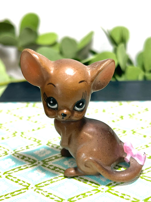 Vintage Josef Originals Mouse with Pink Bow