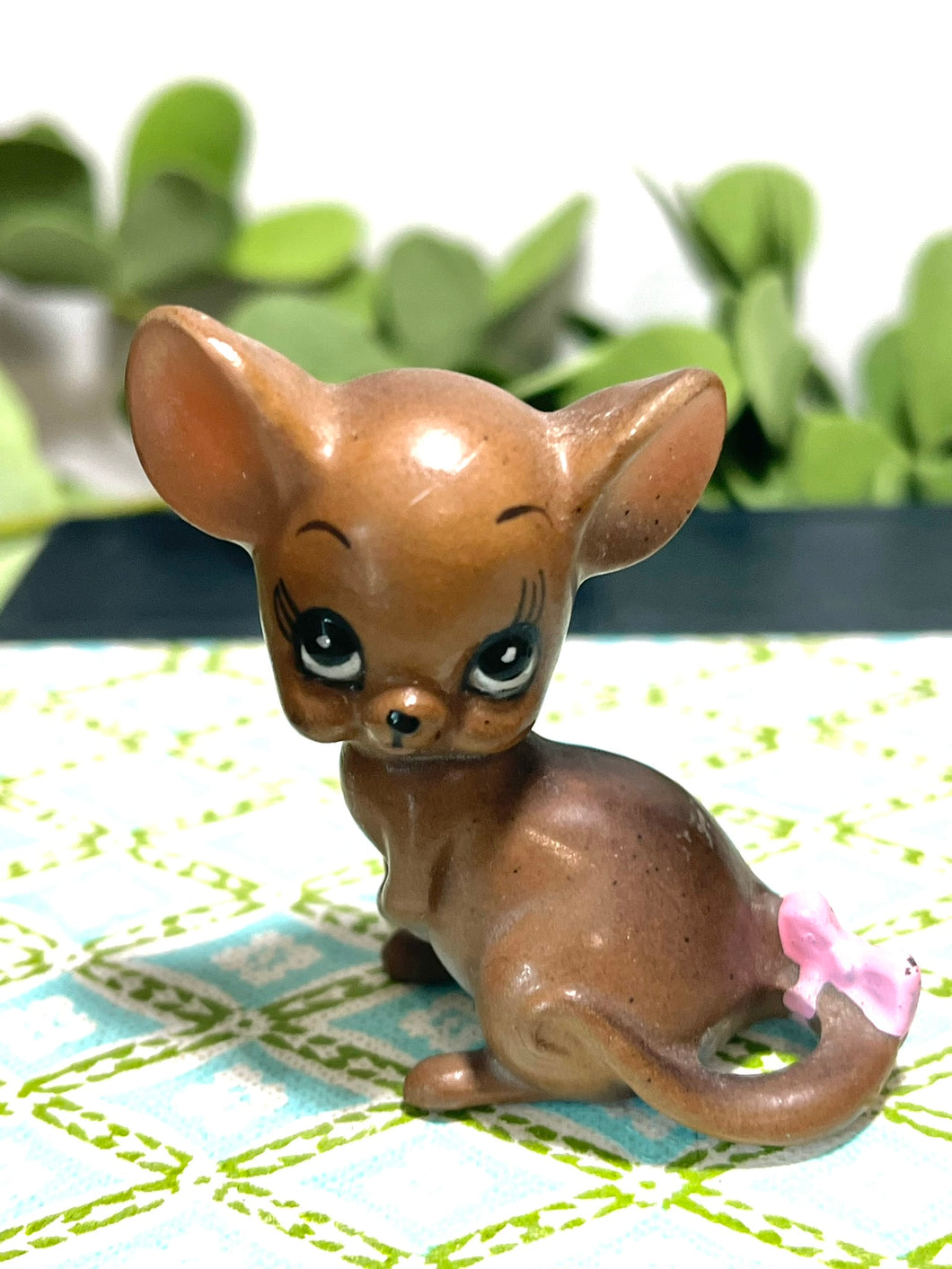 Vintage Josef Originals Mouse with Pink Bow