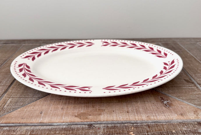 Vintage Platter Homer Laughlin Hemlock Red Leaf Pattern